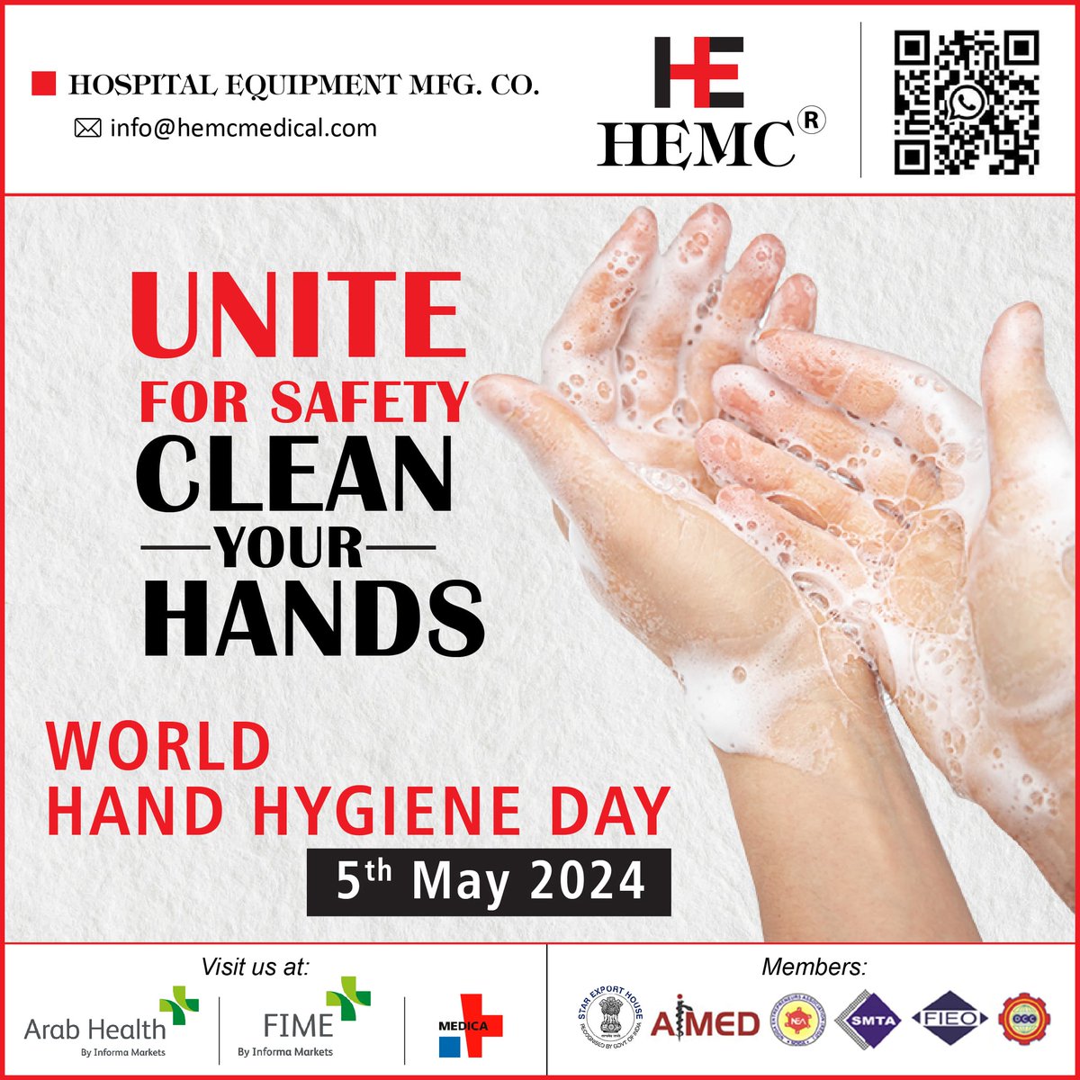 Good Health Begins with Clean Hands. Happy World Hand Hygiene Day! #handhygiene #handhygieneday #StayHealthy #handwash #CleanHandsSaveLives #CleanHands #hemcmedical #hemcindia