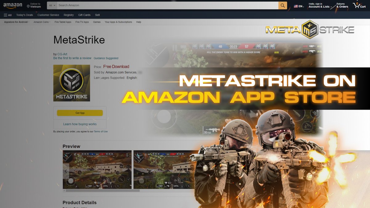 🚨 Exciting news! #Metastrike is now live on the @amazonappstore !!! 🕹 Amazon App Store: amazon.com/dp/B0CW98KBCM 🚀 Get ready for an epic gaming experience! Download now! ______________________ 📢 Join #Metastrike now! ✅Twitter: twitter.com/MetastrikeHQ…