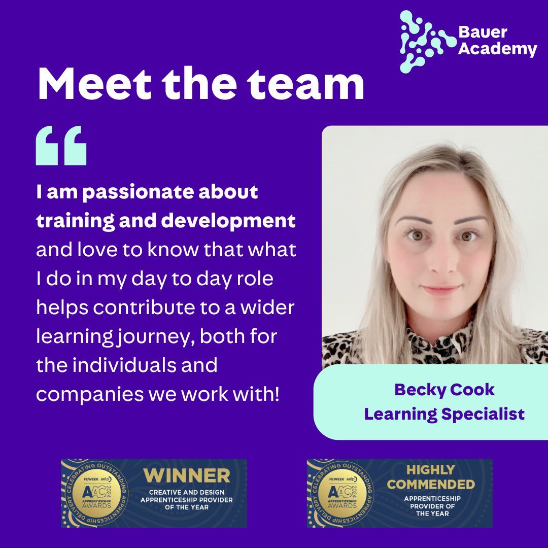 🌟 Meet our Learning Specialist, Becky!

With a passion for helping businesses and people develop, Becky has spent the last 8 years supporting businesses of all sizes to question and explore their approach to Learning and Development.
