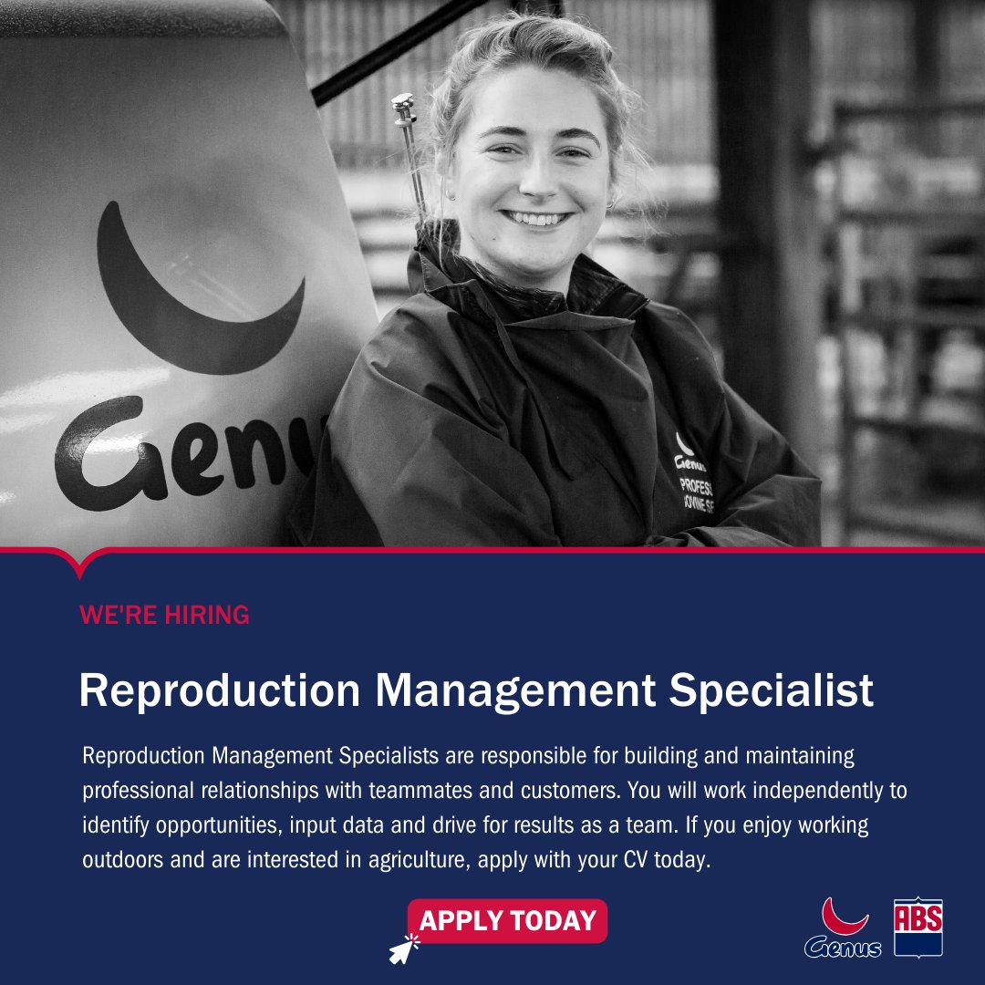 We're looking for an aspiring Reproduction Management Specialist in Craigavon! If you're a customer-focused, hard-working person looking to immerse yourself in the agricultural industry, consider applying today! Learn more and apply: eu1.hubs.ly/H08Y5KT0