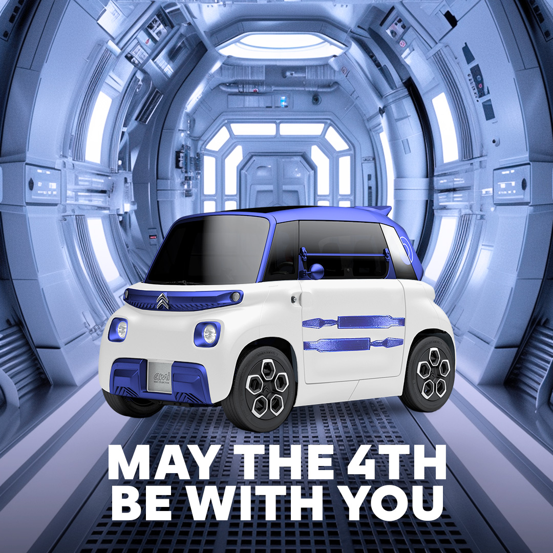 The crossover we were all waiting for. 💫 #StarWarsDay #MayThe4thBeWithYou #CitroënAMI