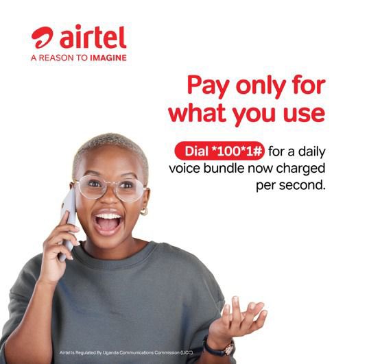 Experience guaranteed value for your money with @Airtel_Ug . 
Opt for Daily Voice Bundles where you are billed per second ensuring you only pay for the time you use. 
Dial *100# and select option 1 or visit the #MyAirtelApp via: airtelafrica.onelink.me/cGyr/qgj4qeu2. to purchase a bundle.…