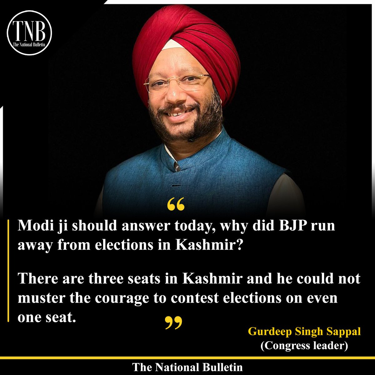 Modi ji should answer today, why did BJP run away from elections in Kashmir? There are three seats in Kashmir and he could not muster the courage to contest elections on even one seat. @gurdeepsappal (Congress leader) #कांग्रेस #congress #LokSabhaElection2024 #LokSabha…