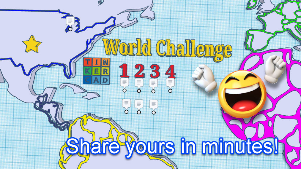 Introducing the #Tinkercad #World #Challenge Project. Share your country in Minutes! #STEM Master: bit.ly/hlworld24 Template: bit.ly/worldtemplate