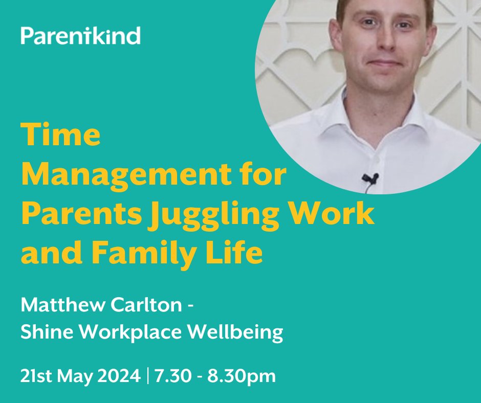 Do you wish there were more hours in the day? ⏰ 🤯 In this webinar on 21st May with @shineworkwellb, we'll talk about the work-life juggle that so many people experience. To book your FREE space at this webinar, visit our website: parentkind.org/parent-webinars