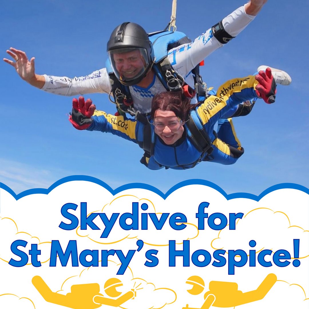 This July we're hosting a skydive for St Mary's and we'd love some of you to sign up. It's an amazing opportunity to tick of something from your bucket list. We can promise you'll love it and you'll be able to get a glimpse of the views across Cumbria. 
stmaryshospice.org.uk/event/skydive-…