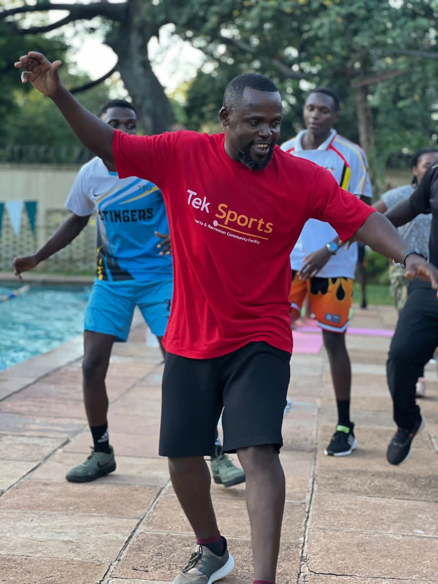Come through, Join our Chief Guest @OfficialFUFA President Hon. @MosesMagogo as we take you through the morning aerobics sessions. @teksportsrcf Official Match Day Fitness partners #KeepItAtTekSports #MakGuildLeagueS2