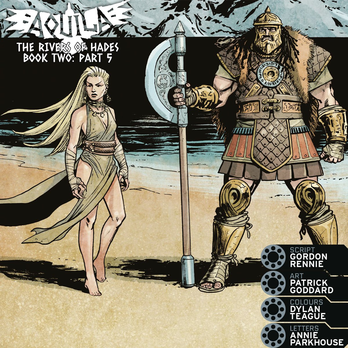 2000 AD Prog 2381 is out on 8th May - featuring AQUILA: THE RIVERS OF HADES BOOK TWO, part five by: 📝 Script: Gordon Rennie ✏️ Art: @PaddyGod1 🎨 Colours: @DylanTeague 💬 Letters: Annie Parkhouse Subscribe now and get zarjaz free gifts ➡️ bit.ly/2Ws04uc