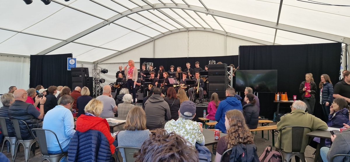 #JazzItUp is about to kick off on our @cheltfestivals Jazz Free stage with @CotswoldSchool. Come down today and tomorrow morning to see over 260 secondary school jazz bands play to a live festival audience