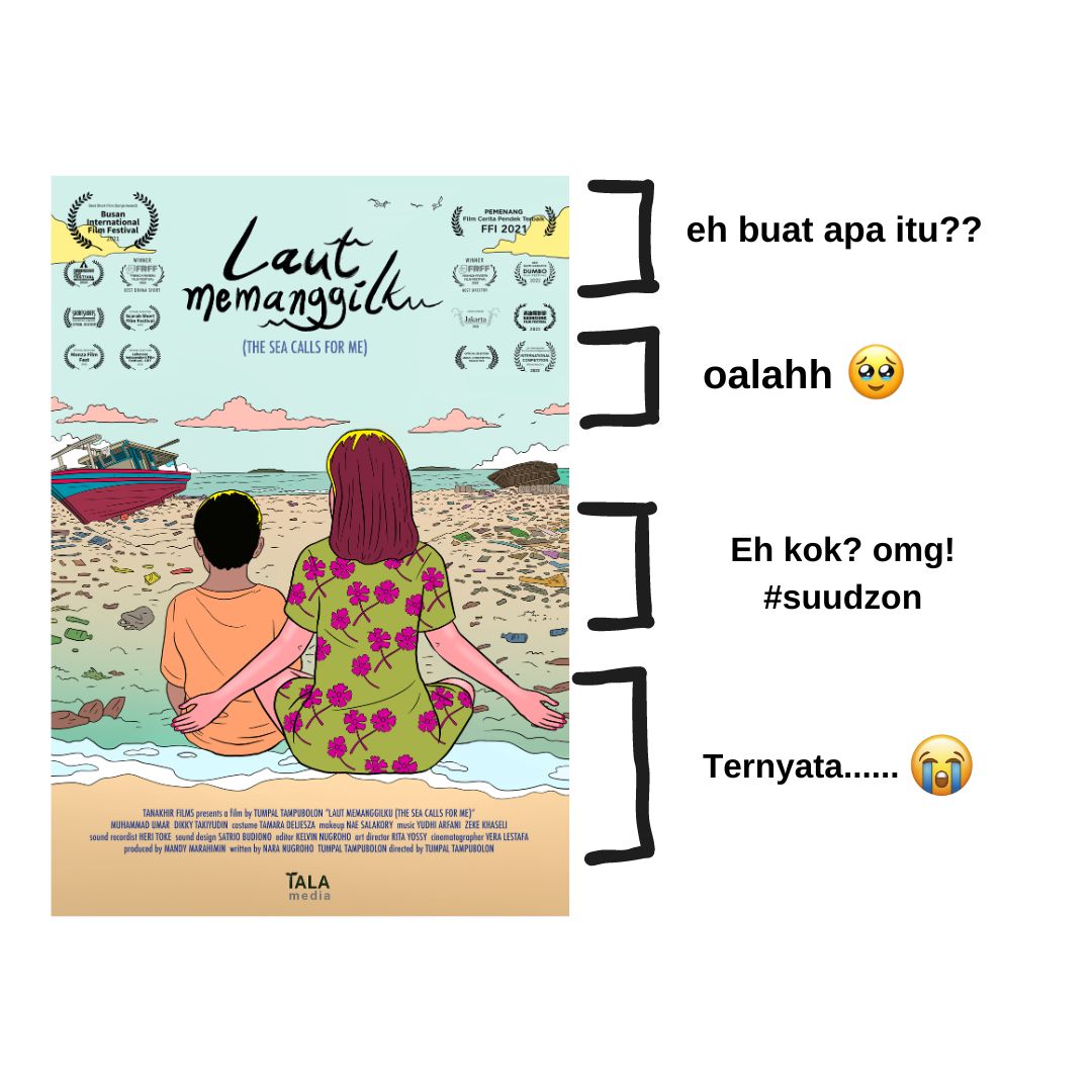 Ya beginilah kira-kira reaksi Minbi pas nonton Laut Memanggilku. Maaf ya udah suudzon 😣🙏🏻