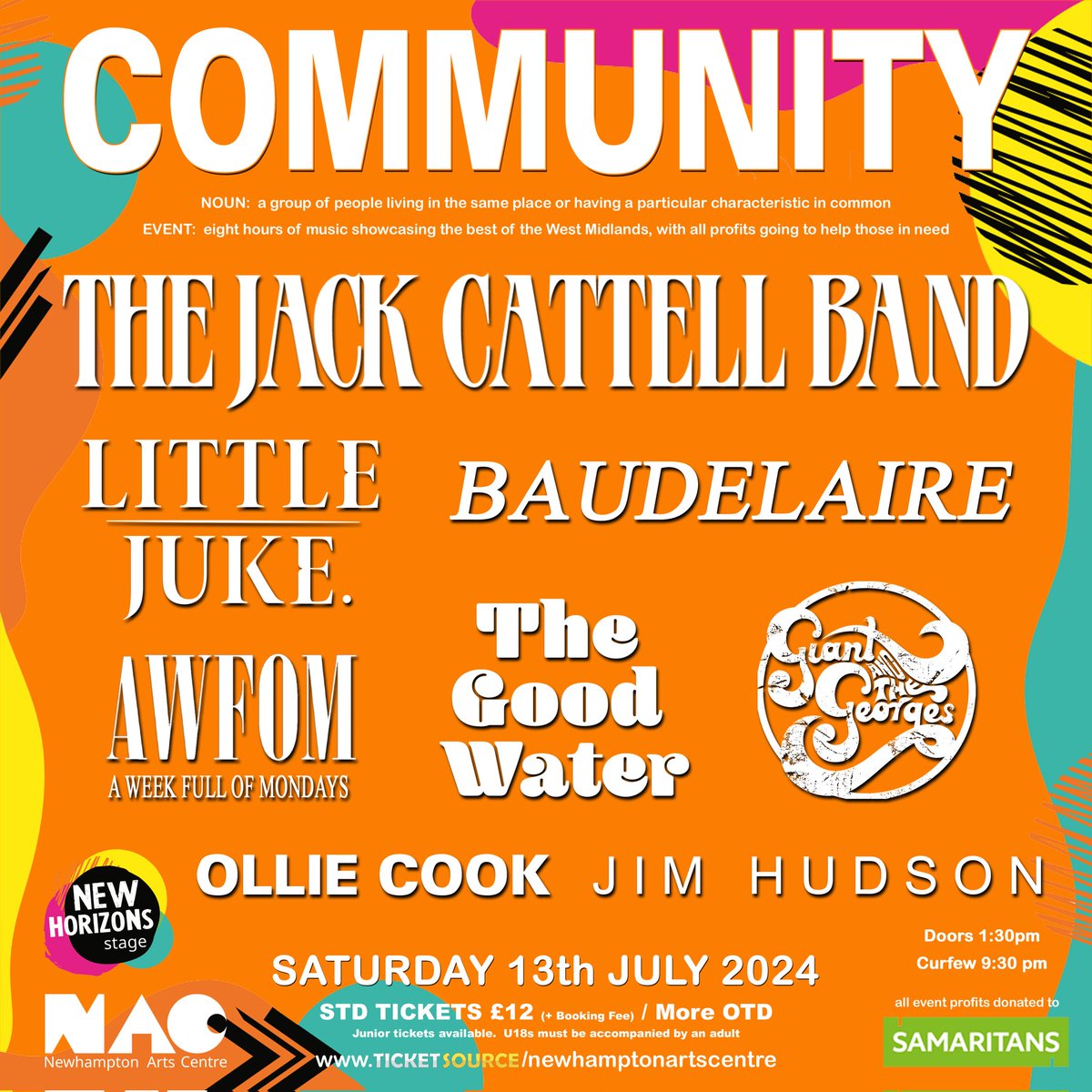 If you listened to last night's show, you'll know already but here are your members of the Community @Newhampton on Sat 13th July. @jackcattellband @BaudelaireUk @awfomondays @littlejukemusic @jimhudsonmusic ollie cook @thegoodwater @GiantGeorges newhamptonarts.co.uk/events/communi…