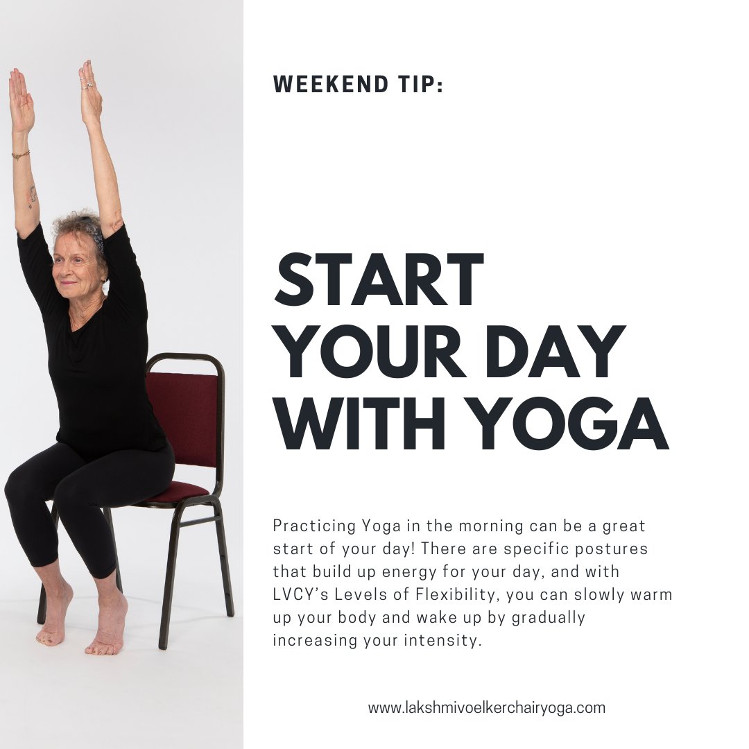 Start your day with yoga  🙏 #Chairyoga #Yoga #LOFs #Levelsofflexibility #Rangeofmotion #Morningyoga #Getfitwhereyousit #Yogatostartyourday #Lakshmivoelkermethod #LVCY #Tipoftheday #Namaste