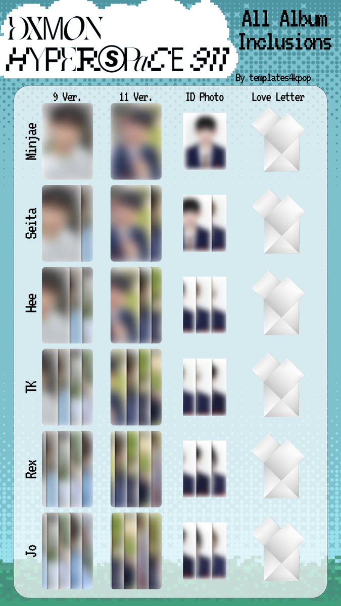 DXMON Hyperspace 911 album photocard pc inclusion template PREVIEW