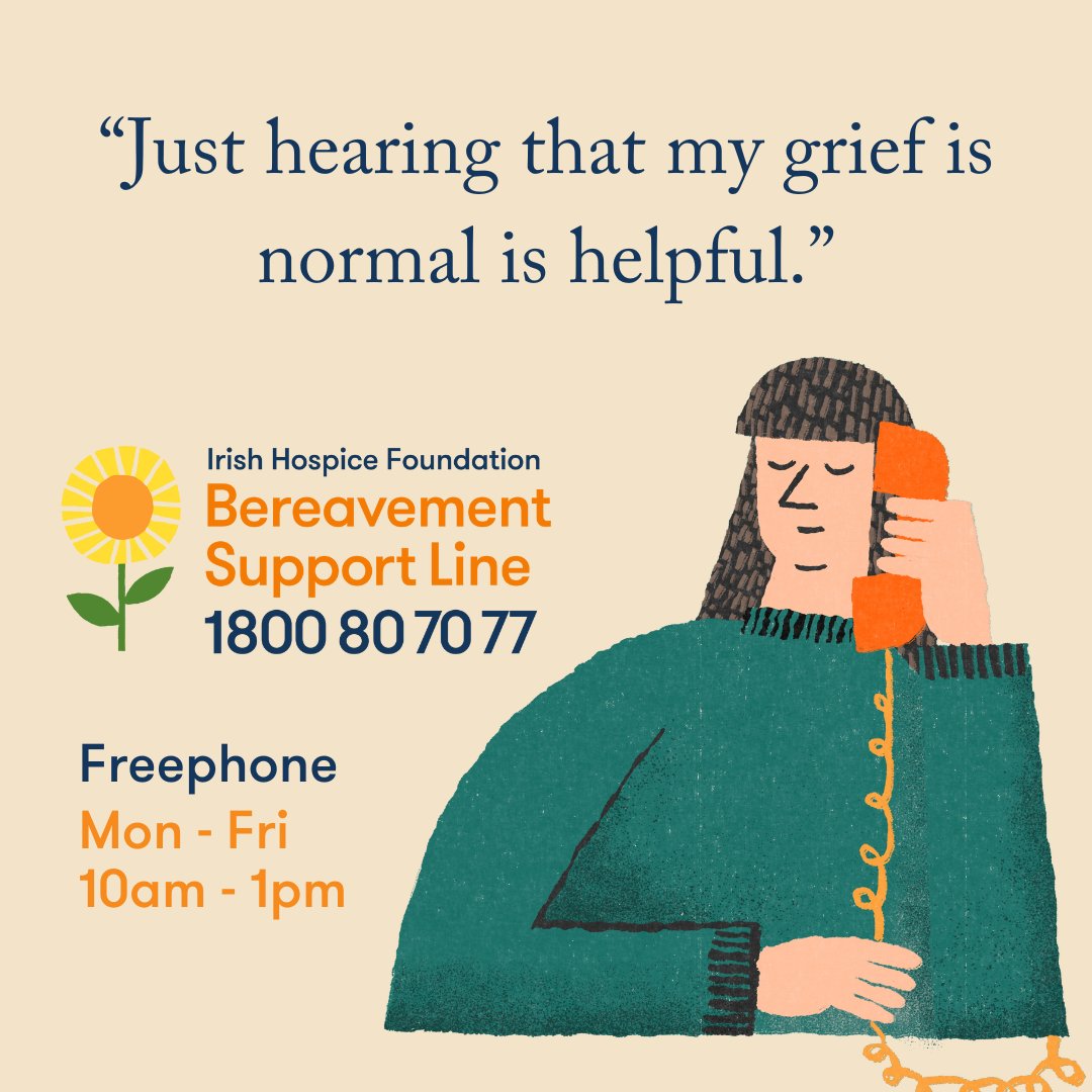 No one has to grieve alone. The Bereavement Support Line is there to provide connection, comfort, and support. Call freephone: ☎️ 1800 80 70 77 (Mon – Fri, 10 am – 1pm). Managed by Irish Hospice Foundation and supported by @HSELive.