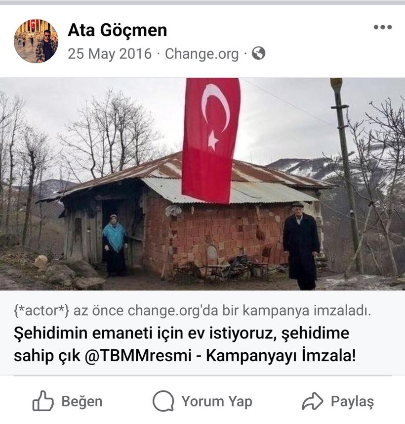 🇹🇷 Şehidimiz Ata Göçmen’in 8 yıl önce Facebook’ta yaptığı paylaşım…