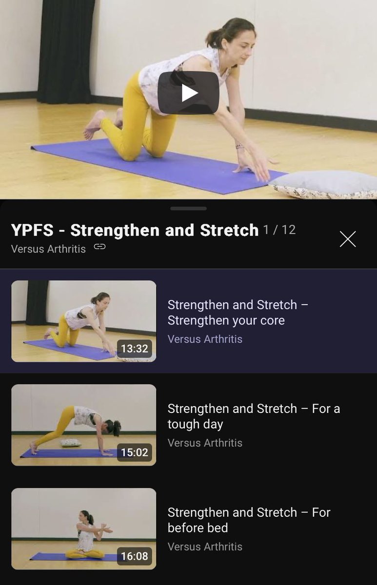 Enjoying these fab new resources. Gentle mobility and strengthening stretches for young people living with arthritis - short sessions, freely access anytime. From @VersusArthritis @YoungArthritisW and supporting healthcare professionals : youtube.com/playlist?list=…
