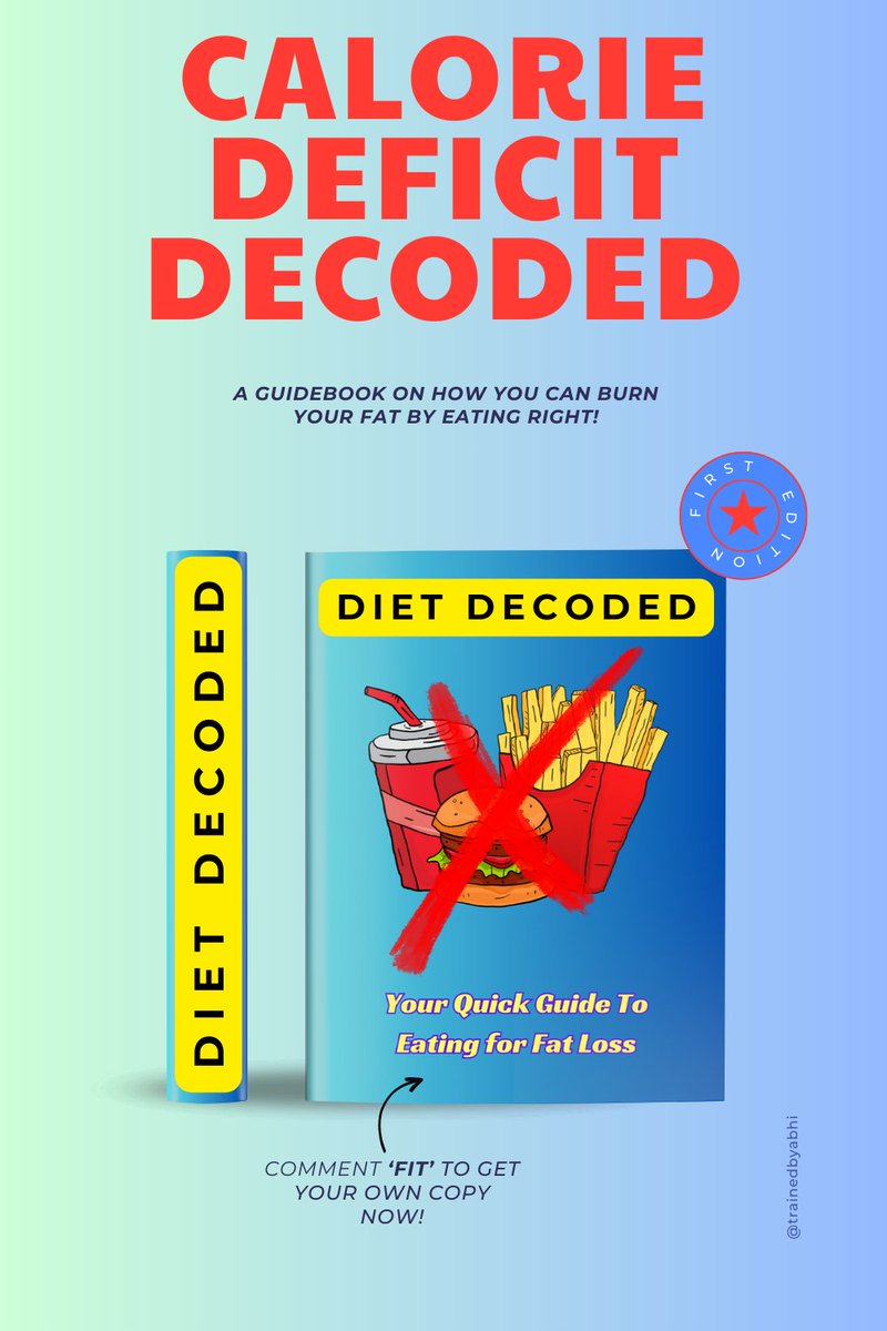 trainedbyabhi's tweet photo. 🚨 NEW EBOOK’S OUT!🚨

It took me days to transform from a 96 kg obese guy into a 63 kg ripped beast.

And with a sustainable diet, it was POSSIBLE!

Now, it’s YOUR time to do it! 

I’ve made a ‘CALORIE DEFICIT DECODED’ guide to help you with eating for fat loss!  

I’m giving this guide FREE for the next 48 hours. 

To get it for FREE, all you have to do is-  

1) Follow me (so I can DM) 
2) Like + Comment ‘FIT’
3) Repost for extra FREE gift