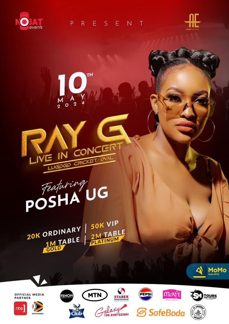 Abantu mwena nitubeta okwijja aha Show ya Ray G on the 10th of May okwezi oku aha Lugogo Cricket Oval. Please mwijje ahakuba Omukundwa wangye will perform. Tweshangeyo 💃🏽🥂🥰