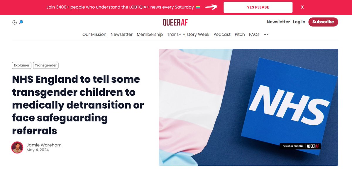 “It's reasonable to describe this as an attempt to force people to detransition.” Yesterday I spent the day on and off the phone with @NHSEngland who finally confirmed leaked documents from @GoodLawProject are real - and in use. My latest for the @WeAreQueerAF newsletter 🧵