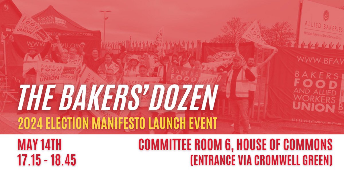 Come join us for the launch of our members manifesto what are the demands of those that work in the food sector and what are there priorities. eventbrite.co.uk/e/bakers-dozen…
