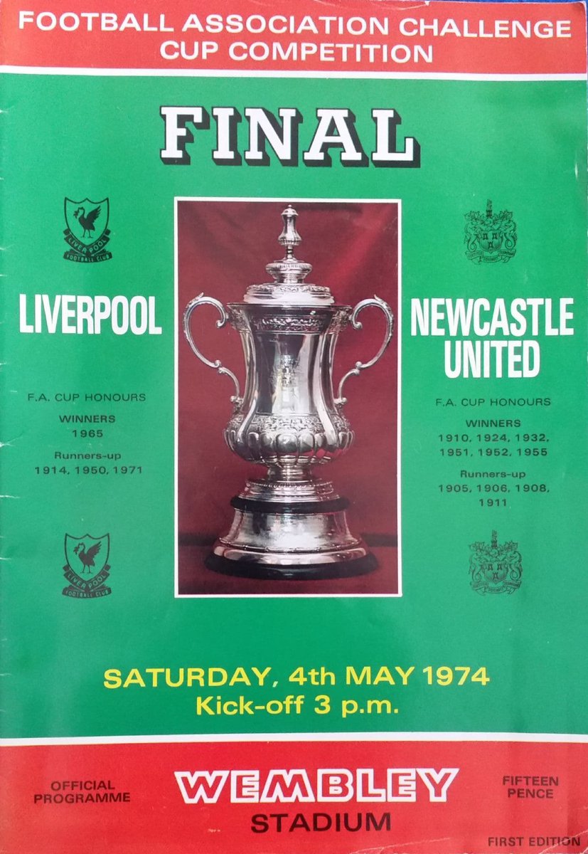 50 years ago today the most one sided cup final ever where Liverpool destroyed Newcastle 3-0 at Wembley. Should have been 4 with Lindsay’s wonder goal being disallowed. Still got the match programme but didn’t go to the game.