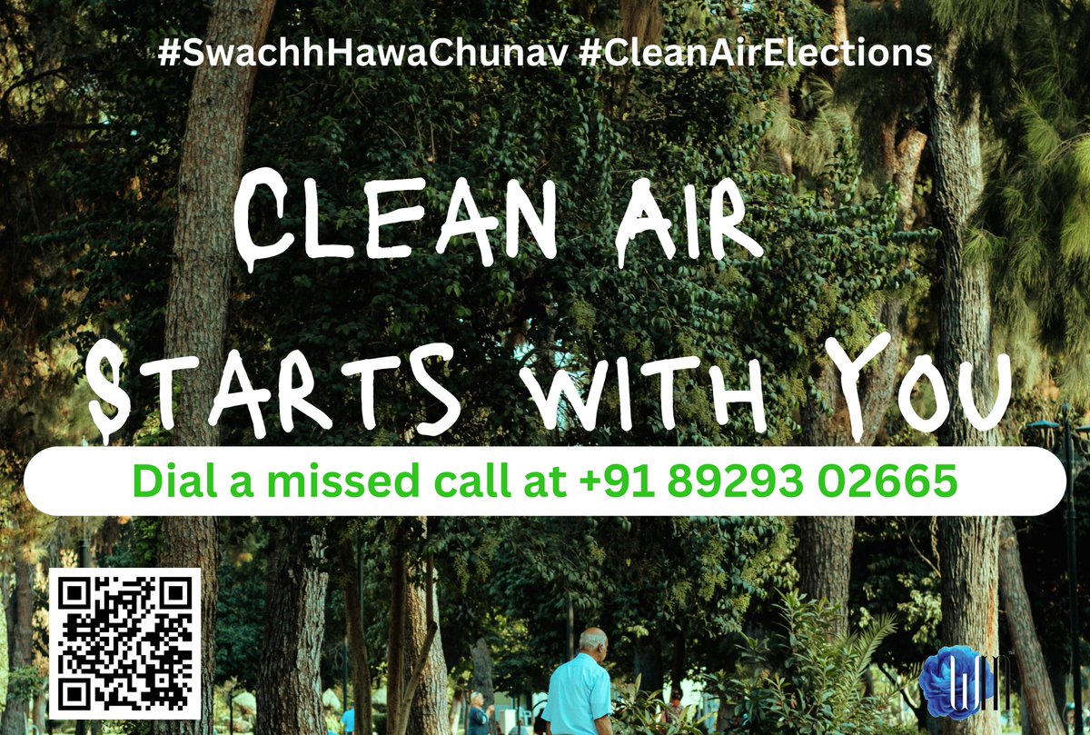 #SwachHawaChunav #CleanAirElections is an innovative campaign which invites all citizens who care about their environment & clean air. The call to action is simple: A Missed Call at +91 89293 02665
The Campaign also focuses on electoral candidate pledges.
@Warriormomsin #India