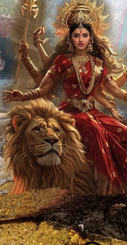 जय माता दी। महिषासुर मर्दिनी जय हो।
शक्ति दाता माता, हमें शक्ति दे माता।
दुष्टों का संहार करो, दुश्मनों का विनाश।