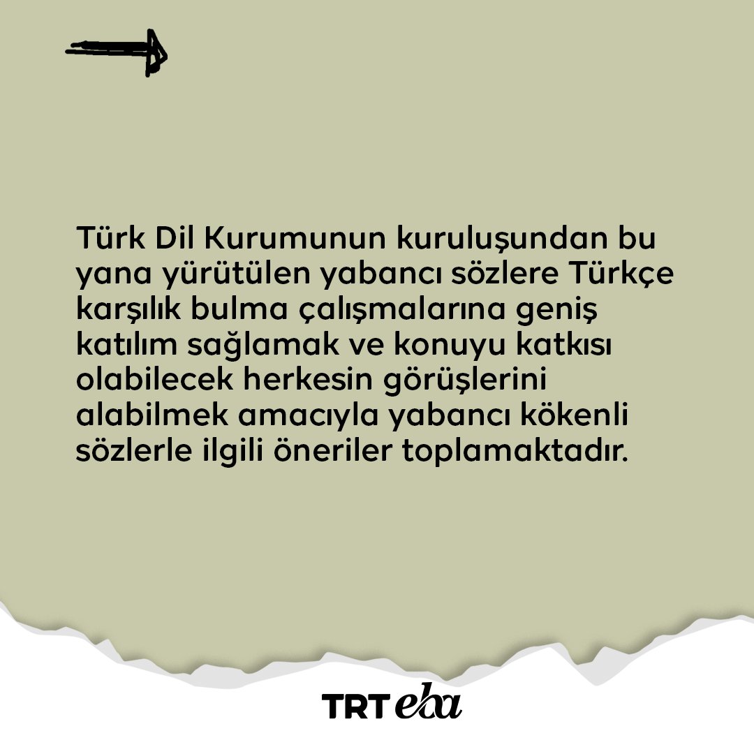 Türkçesi Var BUL-ÖNER-KULLAN Türk Dil Kurumu internet sitesi tdk.gov.tr üzerinden yabancı sözcüklere Türkçe karşılık önerebileceğinizi biliyor muydunuz? #trtebatv #Türkçe