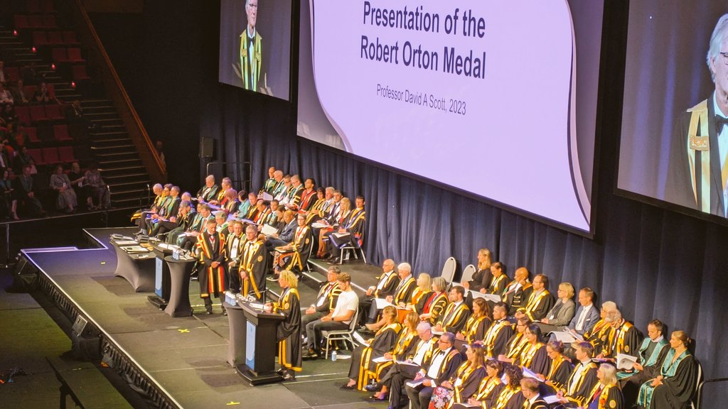 Congrats to Professor David A. Scott on receiving the 2023 Robert Orton Medal for his outstanding contributions to anaesthesia, perioperative medicine, and pain management, as well as his leadership in improving clinical standards & workplace culture.@ANZCA #ASM24BRIS @scottdav44