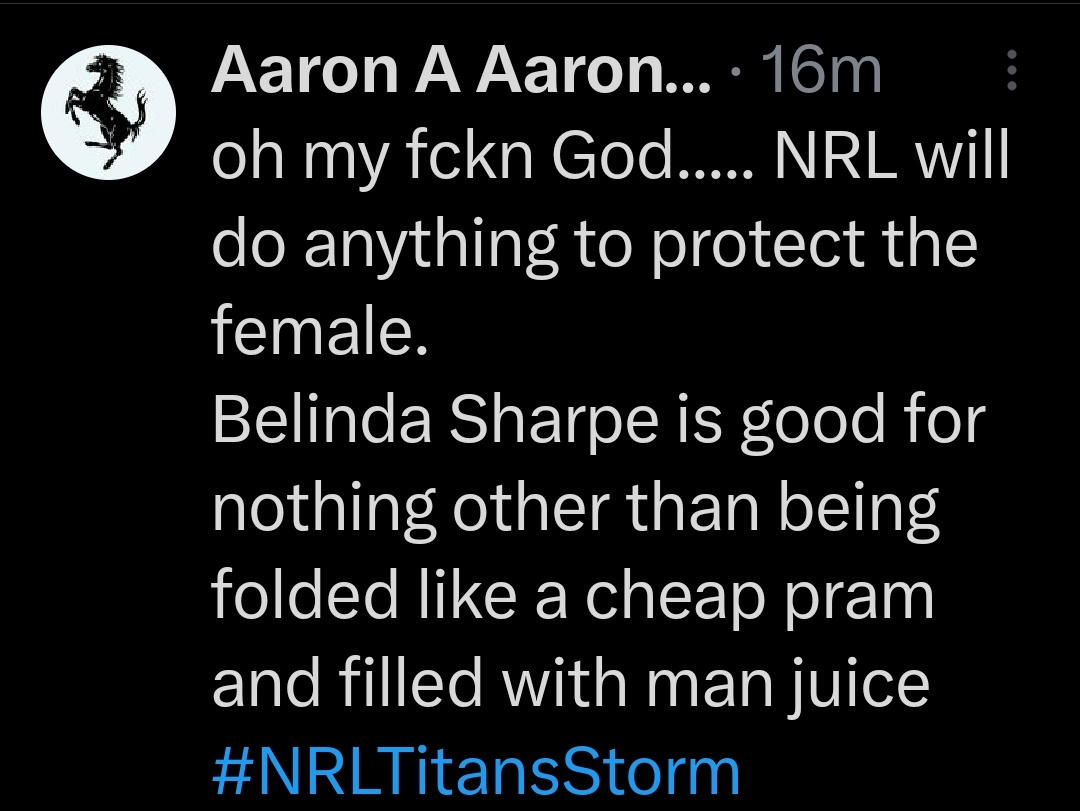 He may have deleted it but i screenshot it... 
#NRLTitansStorm #EnoughIsEnough #NotAllMen