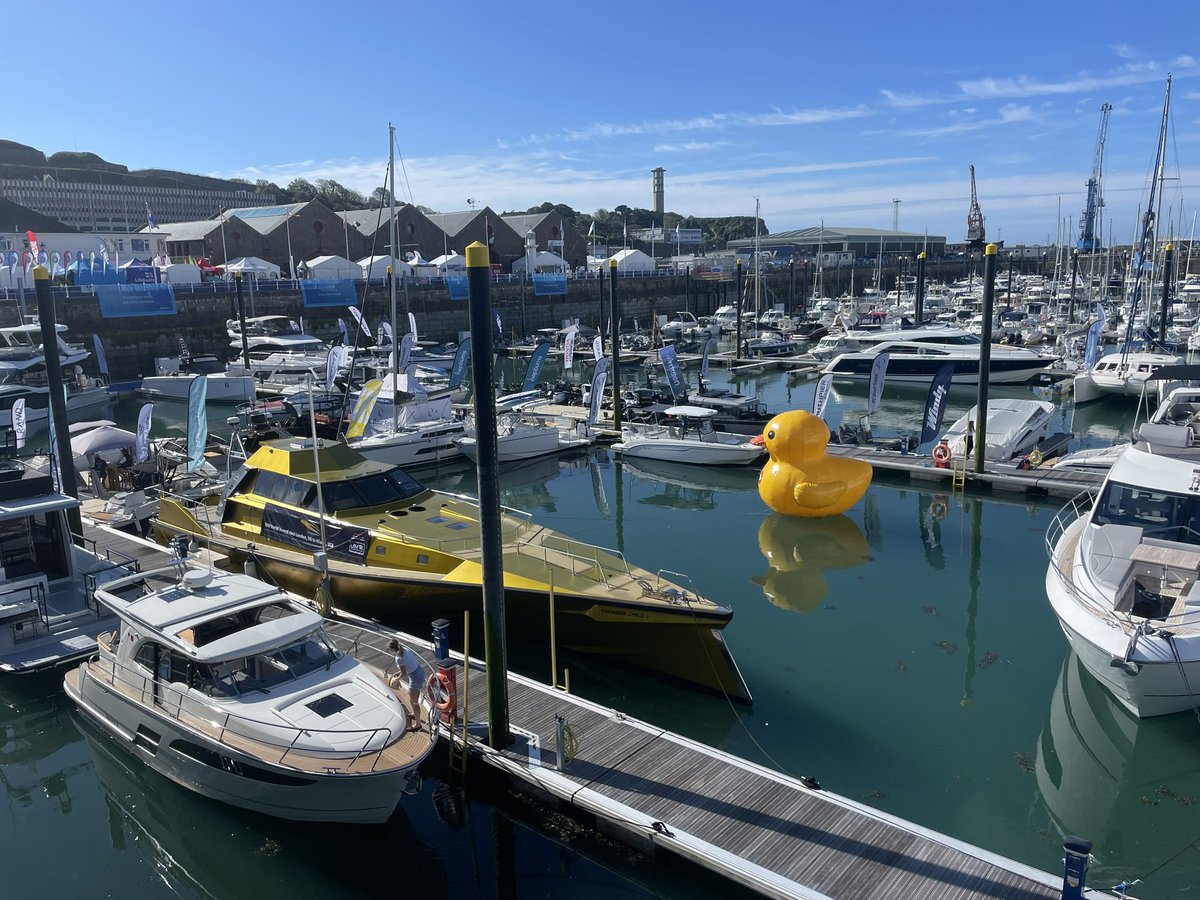 cathyfk's tweet photo. The @jerseyboatshow is looking great this morning. And El Galeon is open to visitors. Thanks to @DFjepnews for the amazing pic of the ship passing #CorbiereLighthouse https://t.co/GIAGZyslYn