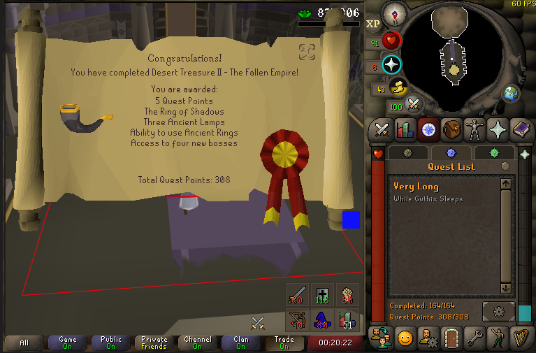 quest cape completed 
<a href="/OldSchoolRS/">Old School RuneScape</a> <a href="/jagex/">Jagex: The Runescape Company</a>