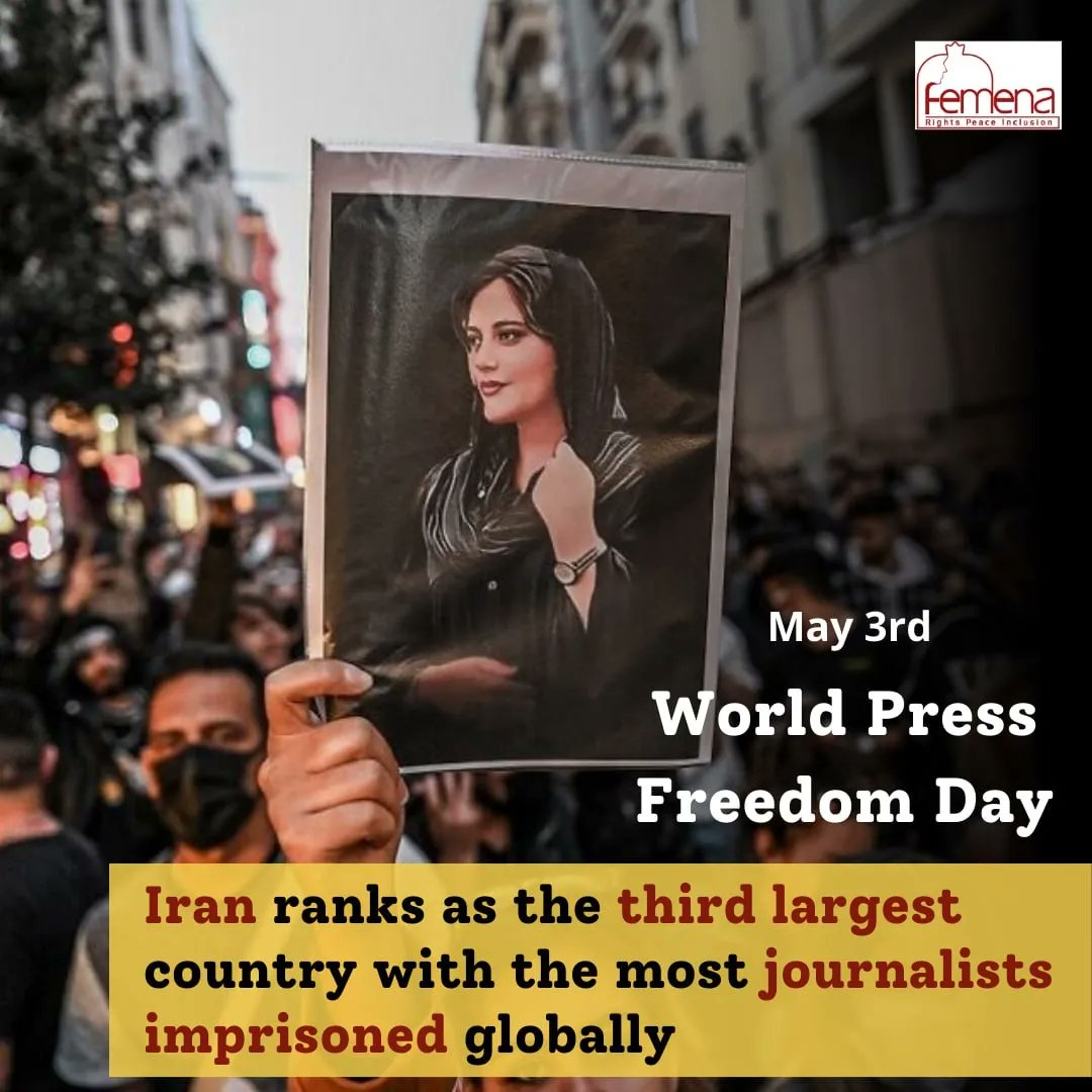 After China and Myanmar, Iran ranks as the third largest country with the most journalists imprisoned globally, maintaining a dismal record in press freedom. The targeting arrest and trials of journalists surged, following the death in custody of #MahsaJinaAmini in September 2022
