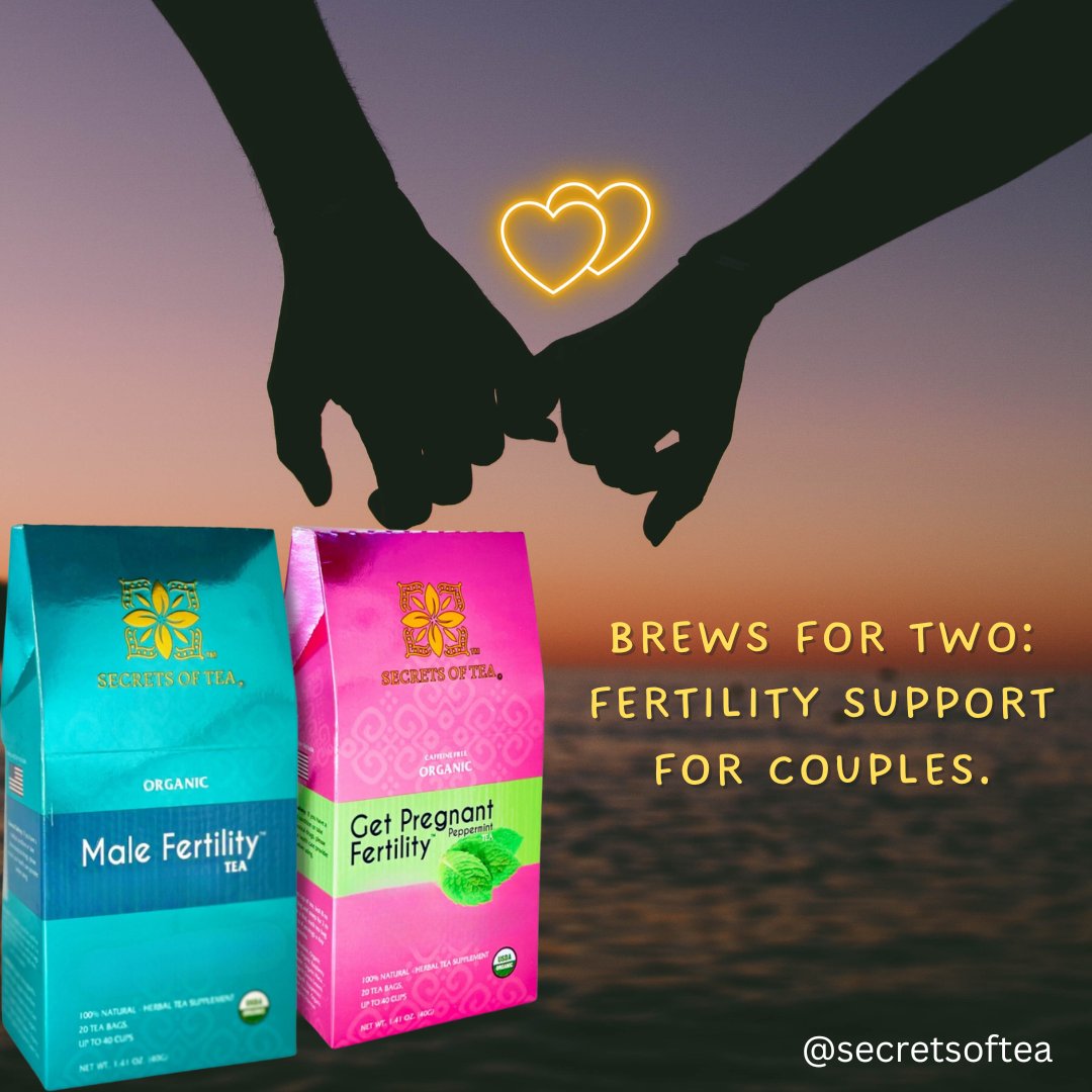 🍵💑 Brews for Two! Enhance your journey to parenthood with our His & Hers Fertility Teas. Together, let’s make every sip count toward your dream of starting a family.
.
.
.
#Secretsoftea #SamahBensalem #FertilityJourney #infertility #pregnancy  #pcos #ttc #MaleFertility