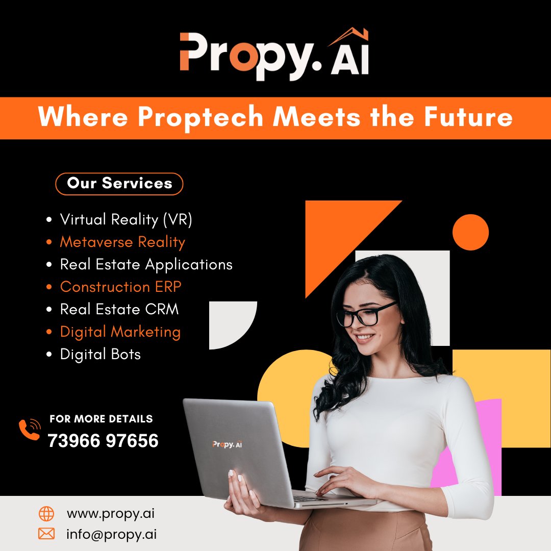 Your perfect partner for technology! You can stay one step ahead of the competition. Upgrade your tech experience right now with ProTech!
.
FOR MORE DETAILS
📞73966 97656
Vist our website at :propy.ai
Email us at: info@propy.ai
.
.
#virtualreality #TechInnovations