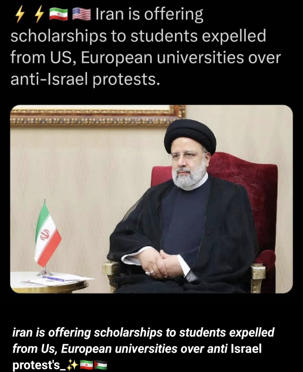 Iran is offering Scholarship to students expelled from US, European Universities over anti- Israel protests
#IRAN #protest