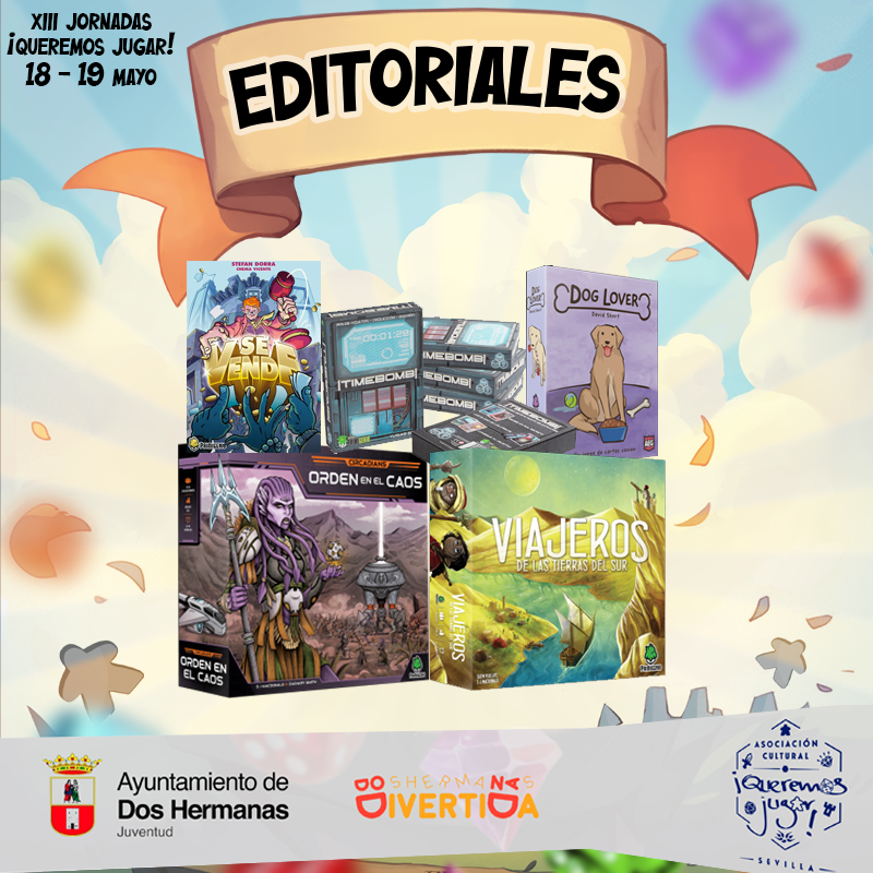 queremosjugar's tweet photo. ¡🎉 ¡ATENCIÓN! Ediciones @EdPrimigenio repite en las XIII JORNADAS QJ con sus nuevos lanzamientos! 🌟

Con la llegada de Primigenio a las Jornadas de ¡Queremos Jugar! 🎲 prepárate para descubrir una emocionante selección de juegos que te transportarán a mundos de diversión y aventura. 🌍

Desde la emoción de cuidar a tus mascotas hasta la tensión de una carrera contra el tiempo, cada juego ofrece una experiencia única e inolvidable. 🐾🕰️ ¿Estás listo para sumergirte en la diversión de "Dog Lover" o preferirías sentir la adrenalina de "Timebomb"? 🎇

Y para los emprendedores y viajeros, no te pierdas "Se Vende", "Viajeros de las Tierras del Sur" y la fascinante aventura cósmica de "Circadians: Orden en el Caos" con facciones asimétricas. 🏠🧳🌌

¡La diversión está garantizada con Ediciones Primigenio en las XIII Jornadas QJ! 🎉💥

💬 ¿Cuál de estos juegos te gustaría probar? ¡Déjanos tu comentario y prepárate para vivir una experiencia inolvidable en las XIII Jornadas de Queremos Jugar!

#edicionesprimigenio #queremosjugar #xiiijornadasqj #juegosdemesa #ocioensevilla #hipodromodoshermanas