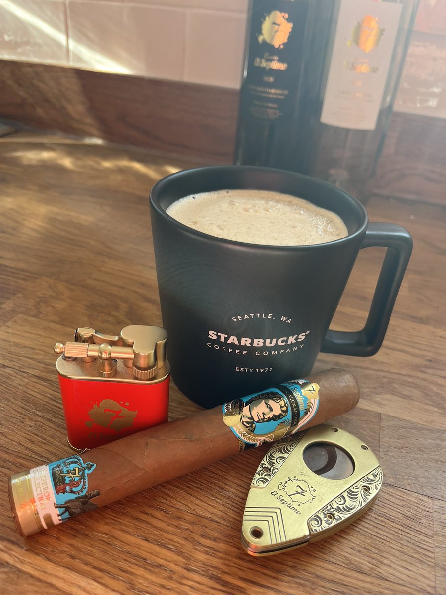 Morning cigar fans from around the world. I’m starting of this sunny Saturday with a El Septimo Alexander III Connecticut Toro a fantastic creamy smoke with my coffee this morning. Have a great day all. #elseptimoceo #elseptimocigars #elseptimo #cigarsmoker #cigaraccessories