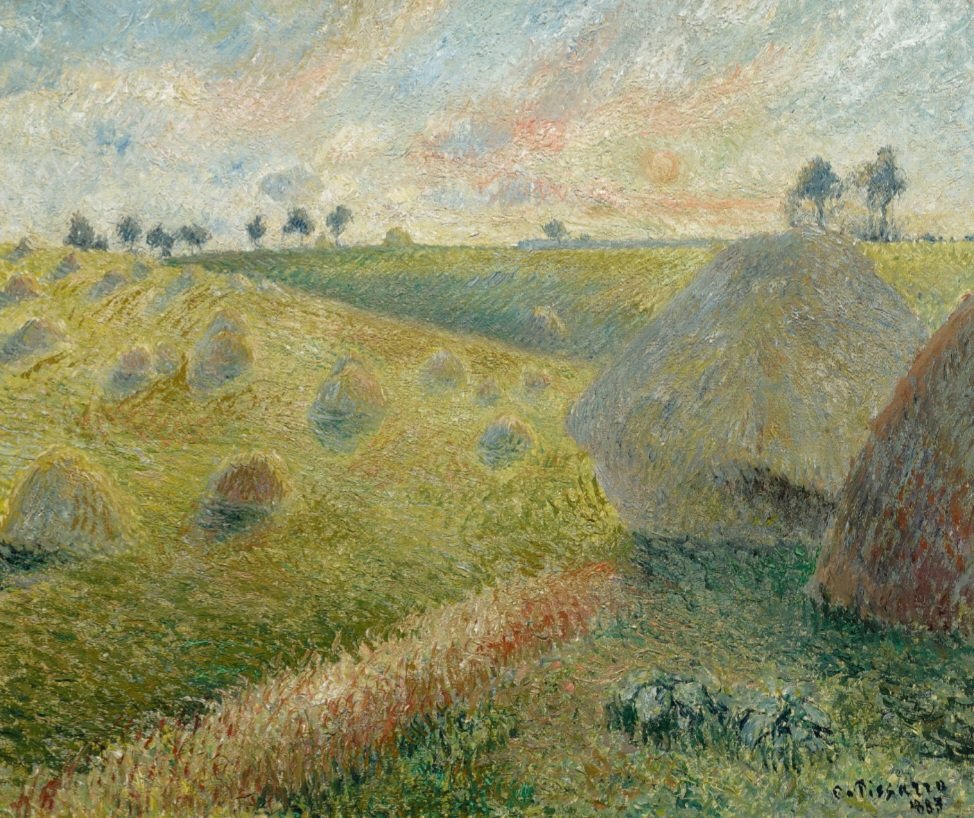 'Haystacks in a landscape,' (1883) was once owned by Paul Gauguin, a keen collector of Impressionist painting before he gave up his job as a stockbroker. He was particularly drawn to Camille Pissarro's work and known to have lent three of his paintings to the Impressionist…