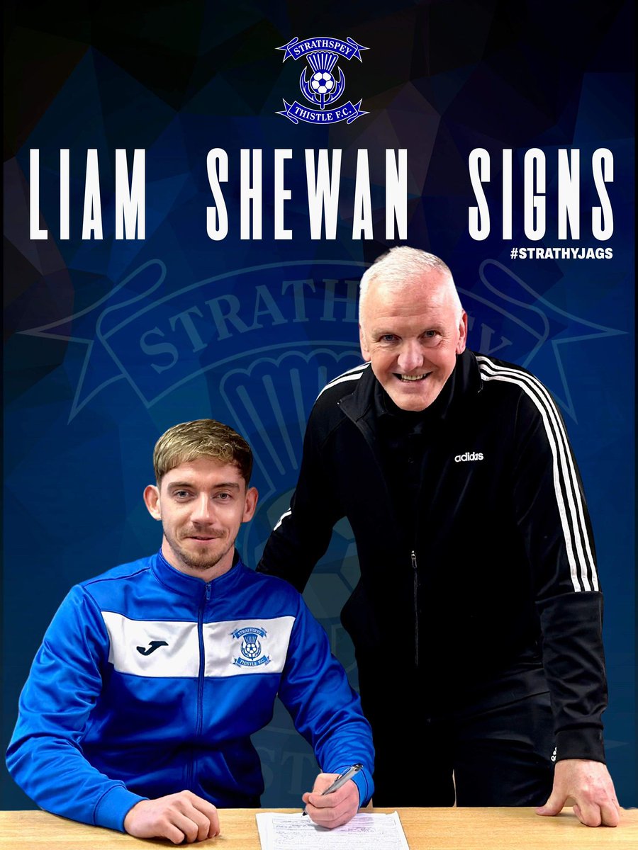 🔵⚫️🔵 SHEWAN SIGNS! 🔵⚫️🔵 We have signed Liam Shewan in a permanent deal from Rothes FC. Liam was part of a swap deal which has seen Ross Logan go the other way. Welcome to the club Liam! 🤝 #STRATHYJAGS