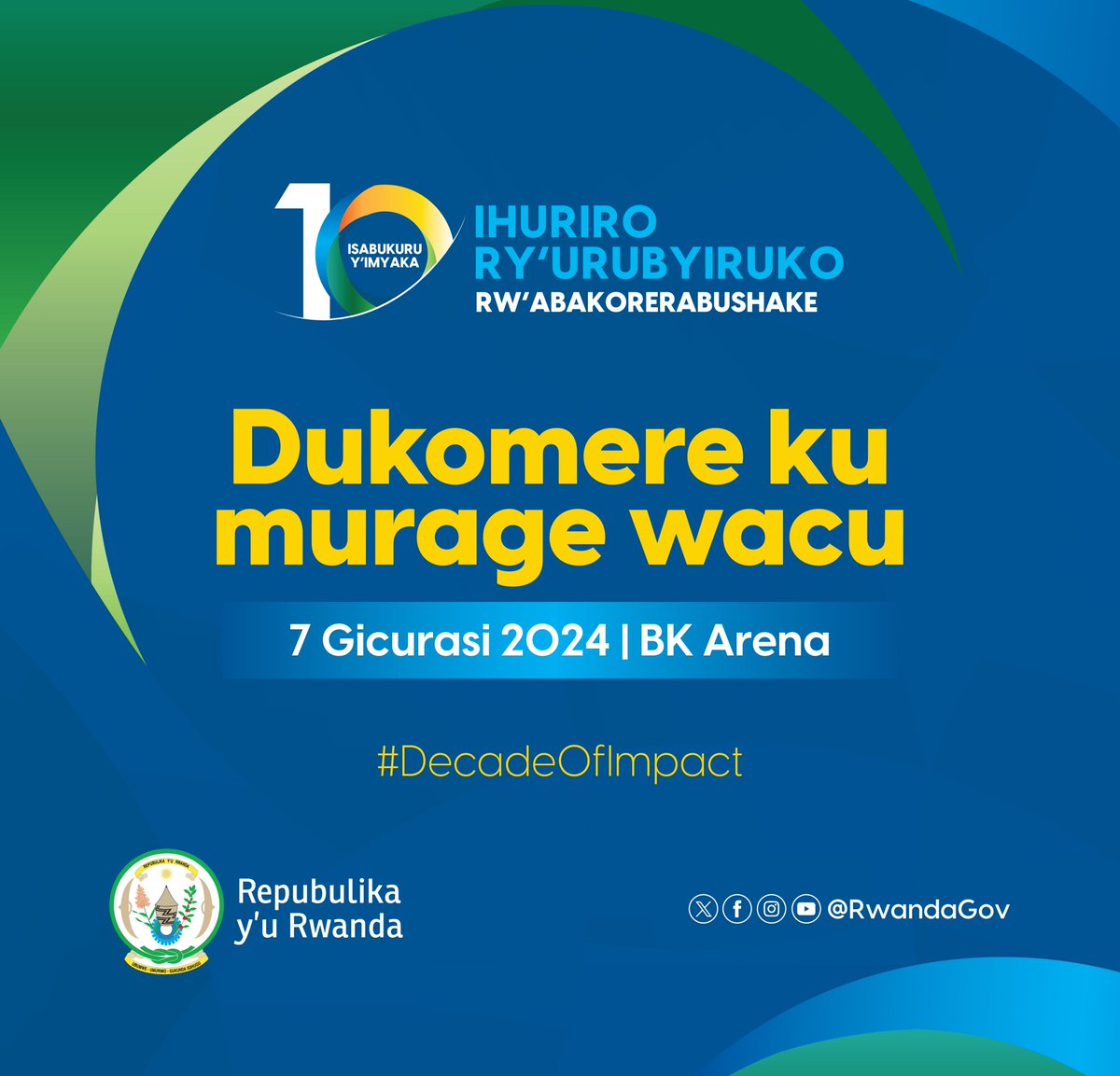 RwandaInterior's tweet image. Dufatanye kwizihiza imyaka icumi y’ibikorwa byivugira bimaze kugerwaho n’urubyiruko rw’abakorerabushake mu Rwanda.Urubyiruko rw’u Rwanda rwabaye ku isonga mu kuzana impinduka nziza mu Gihugu,uhereye ku kubungabunga ibidukikije no gushishikariza abaturage kwitabira gahunda za Leta