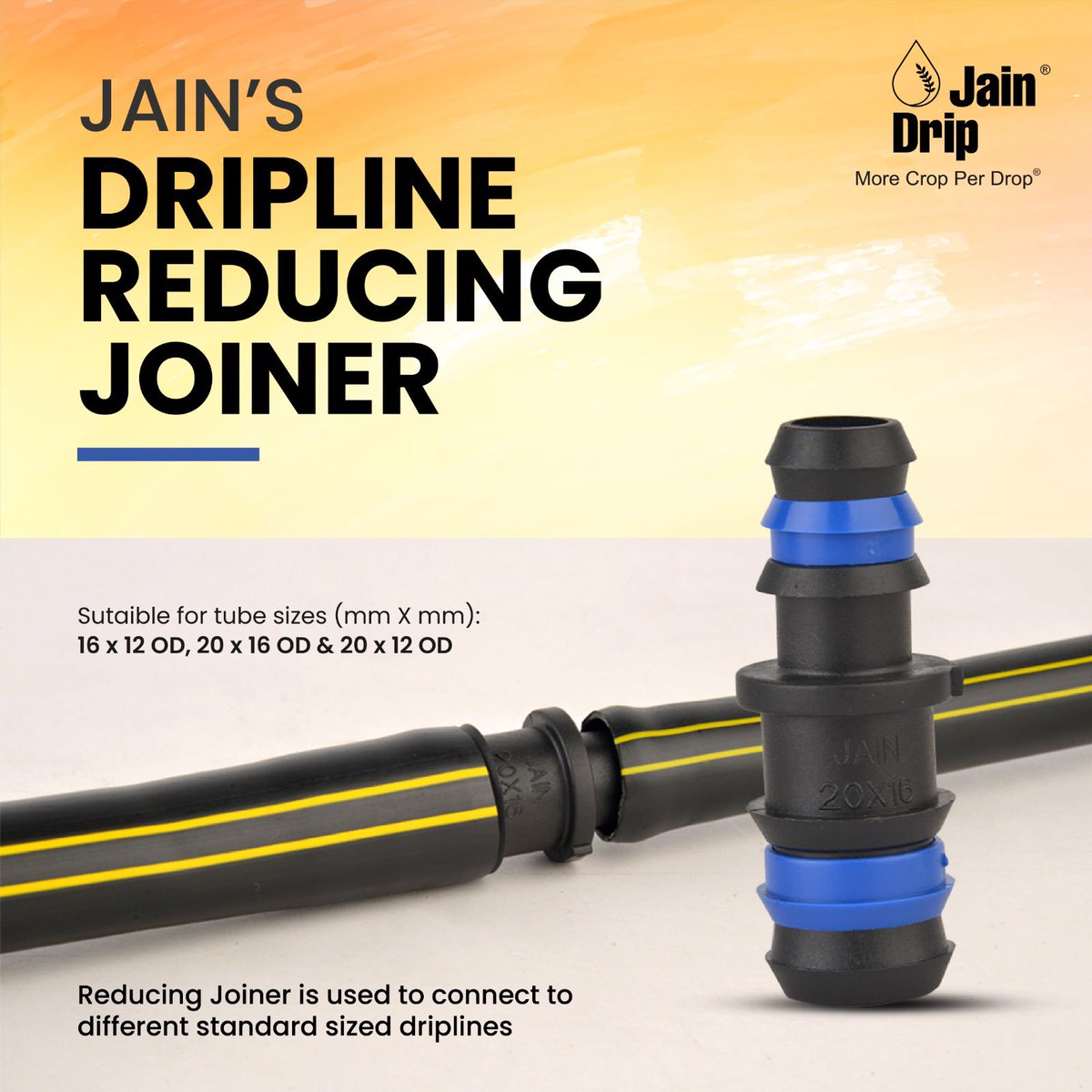 Precision engineering meets durability for optimal performance!

Now, Seamlessly connect, reduce and join with our Dripline Reducing Joiner by #JainIrrigation 💯 

Transform your irrigation system effortlessly! ☑️ 

#AgTech #JainDripAccessories #DriplineJoiner #JainDrip