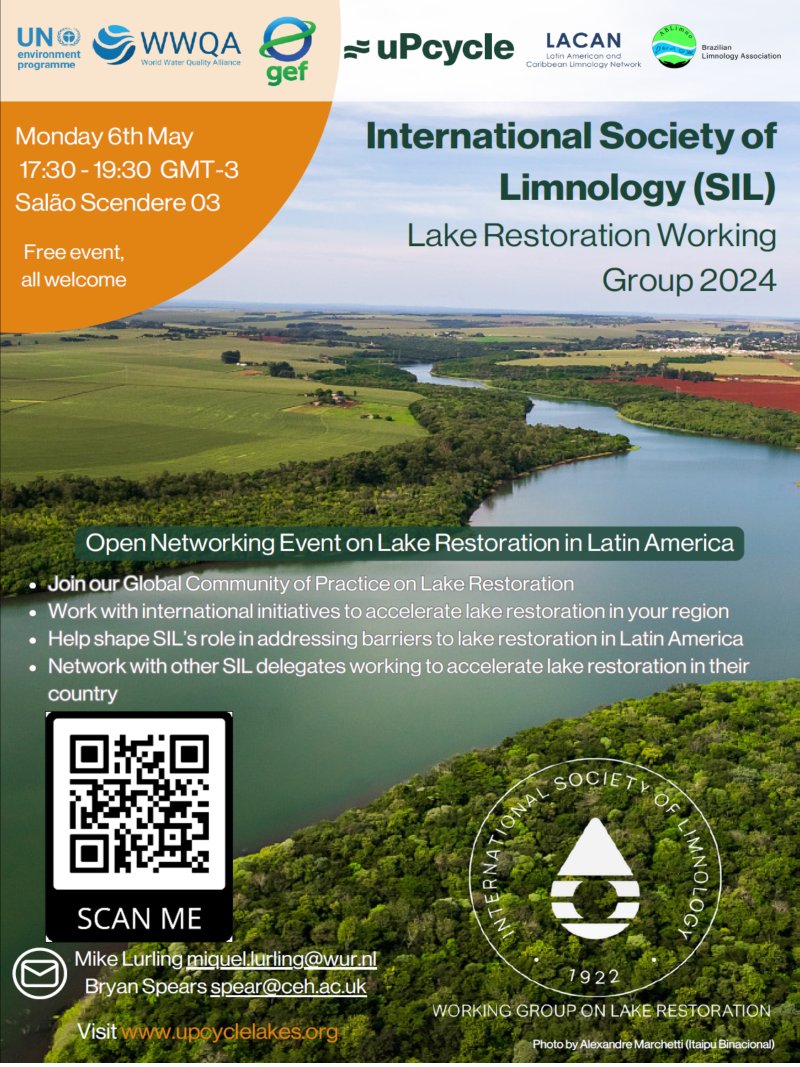 Open Networking Event on Lake Restoration in Latin America @SILcongress  of @SIL_limnology 👇