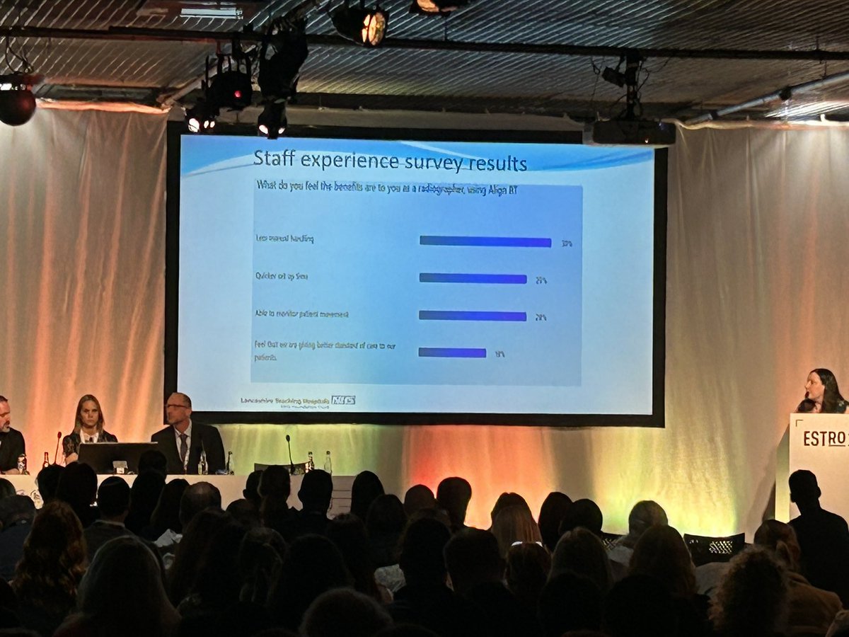 Great talk from @llelaws on the positive impact for staff and patients following the introduction on Vision RT. #ESTRO24 #nhs #patientcenteredcare