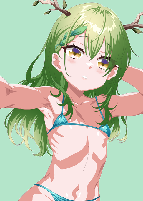 セレス・ファウナ(幼)Σφ三φ(:3」∠)_ #みどりの日だからみんな緑髪を愛でるんだ #GWはフォロワーが増えるらしい 