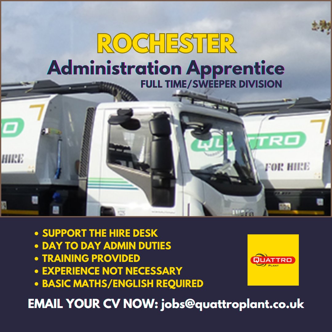 Do you know of someone leaving school that is looking for an apprenticeship? We've got a fantastic opportunity on offer in Rochester. Zero experience needed. We will train you! Come join the Q-army. Email CV to jobs@quattroplant.co.uk #pleaseshare