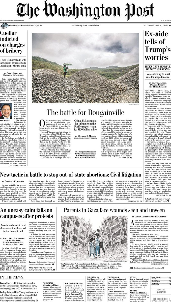 🇺🇸 The Battle For Bougainville ▫China, U.S. compete for influence in the Pacific region - and its £100 billion mine ▫@MikeMillerDC ▫is.gd/1mGy6j 👈 #frontpagestoday #USA @washingtonpost 🇺🇸