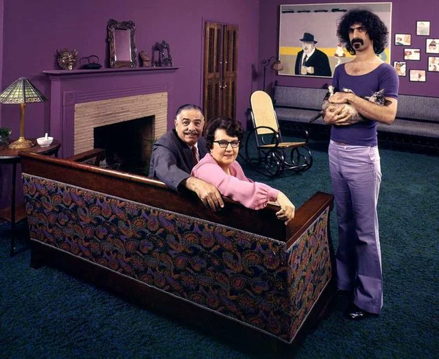 Frank Zappa with his Mom and Dad, 1970