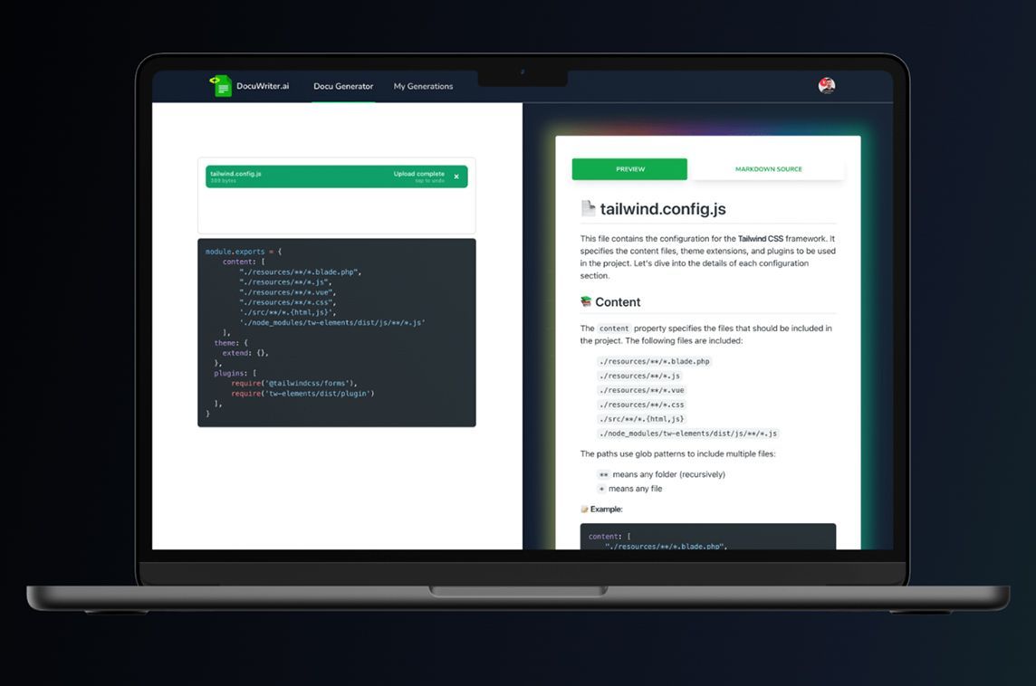 DocuWriter.ai is a tool #madewithlaravel by @magarrent that auto-generates documentation, tests and code refactors from your source code files 🔄 - madewithlaravel.com/docuwriter-ai