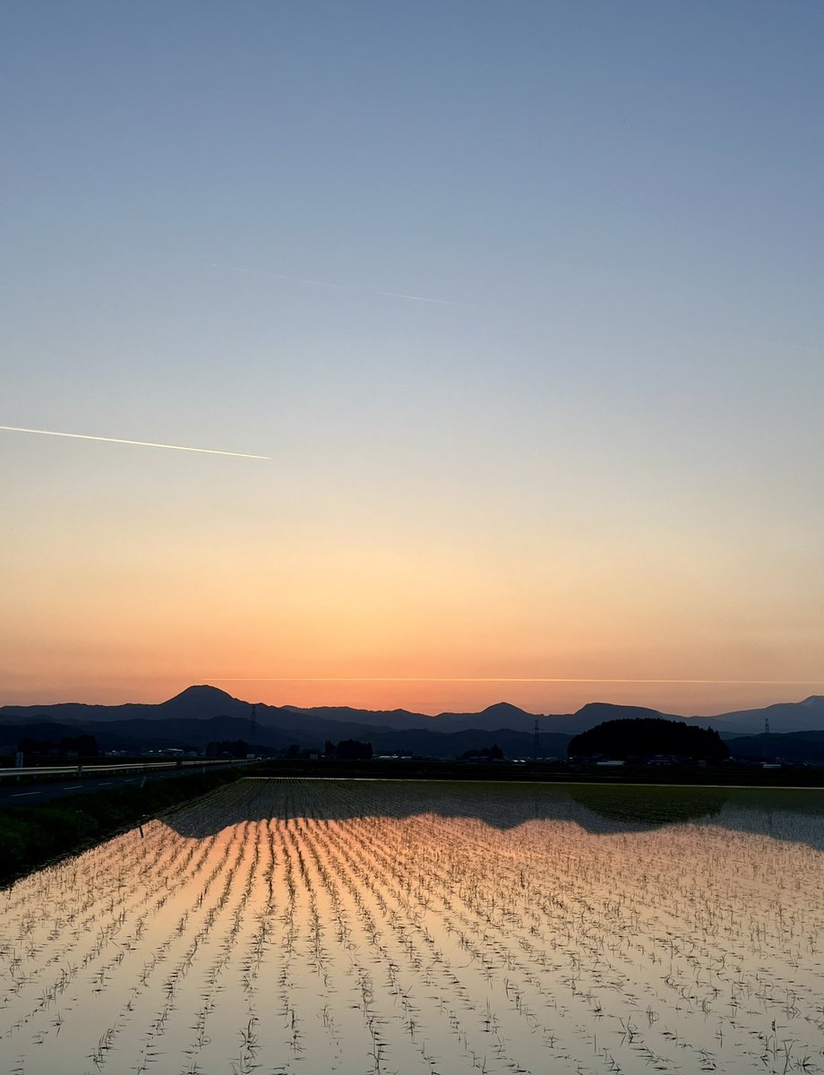 #羽生クラスタ空部
#イマソラ

田植えの季節ですね🌱

水田に夕空が写って綺麗🌆✨

#羽生結弦選手が今日も元気で幸せでありますように